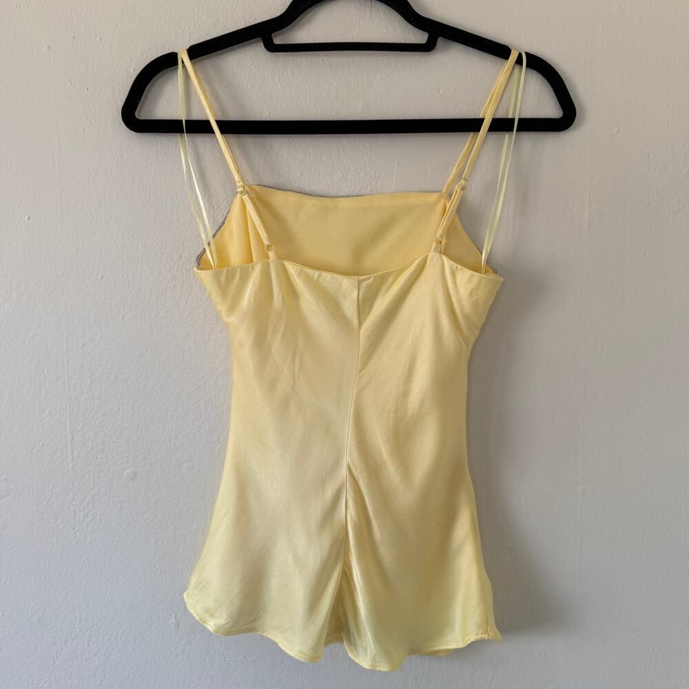 REVOLVE Bardot yellow silk tank with crystal straps